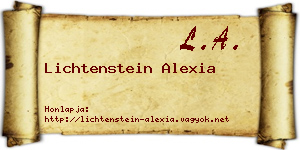 Lichtenstein Alexia névjegykártya